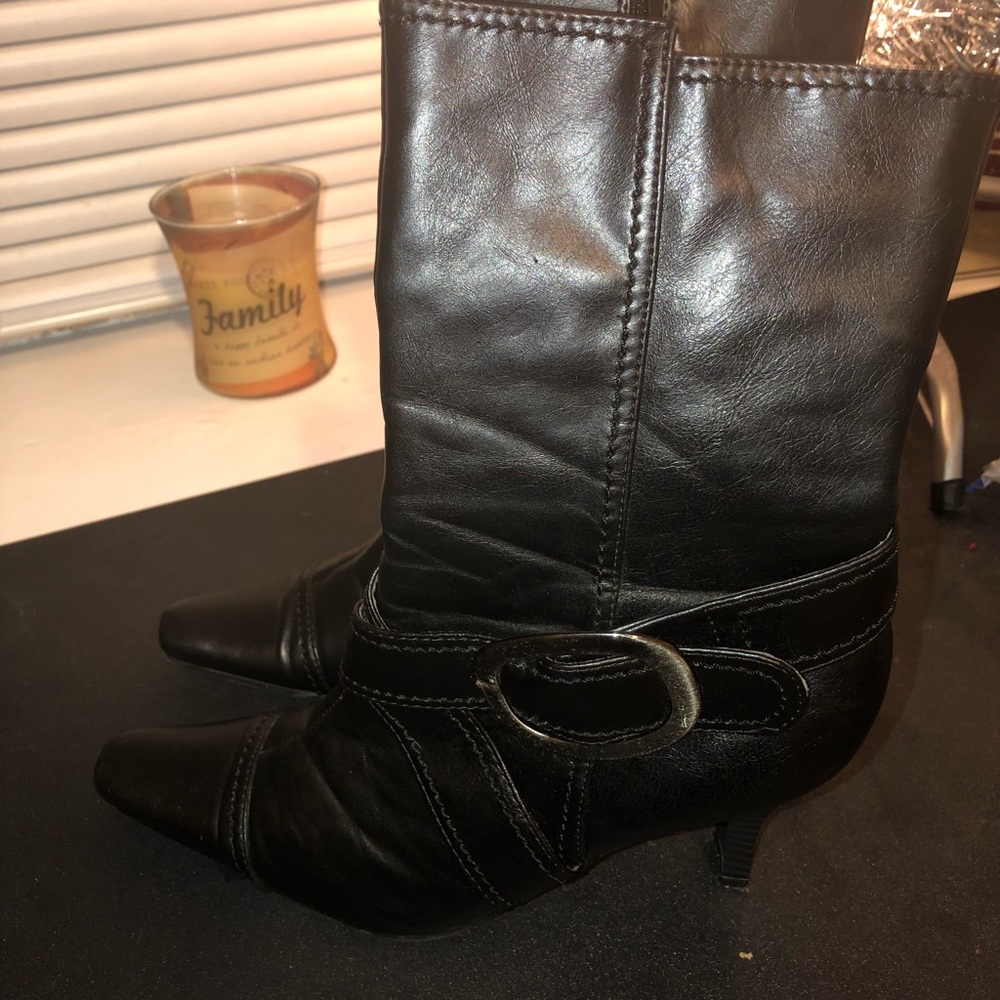 Mid Calf Square Toe Boot
